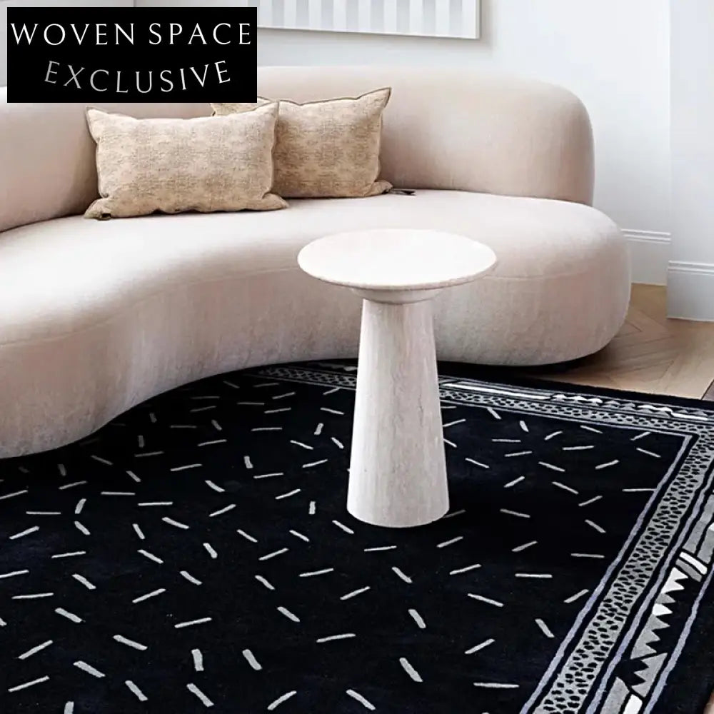Modern Abstract Polyester Area Rug for Living Room, Stain-Resistant & Easy Clean Carpet