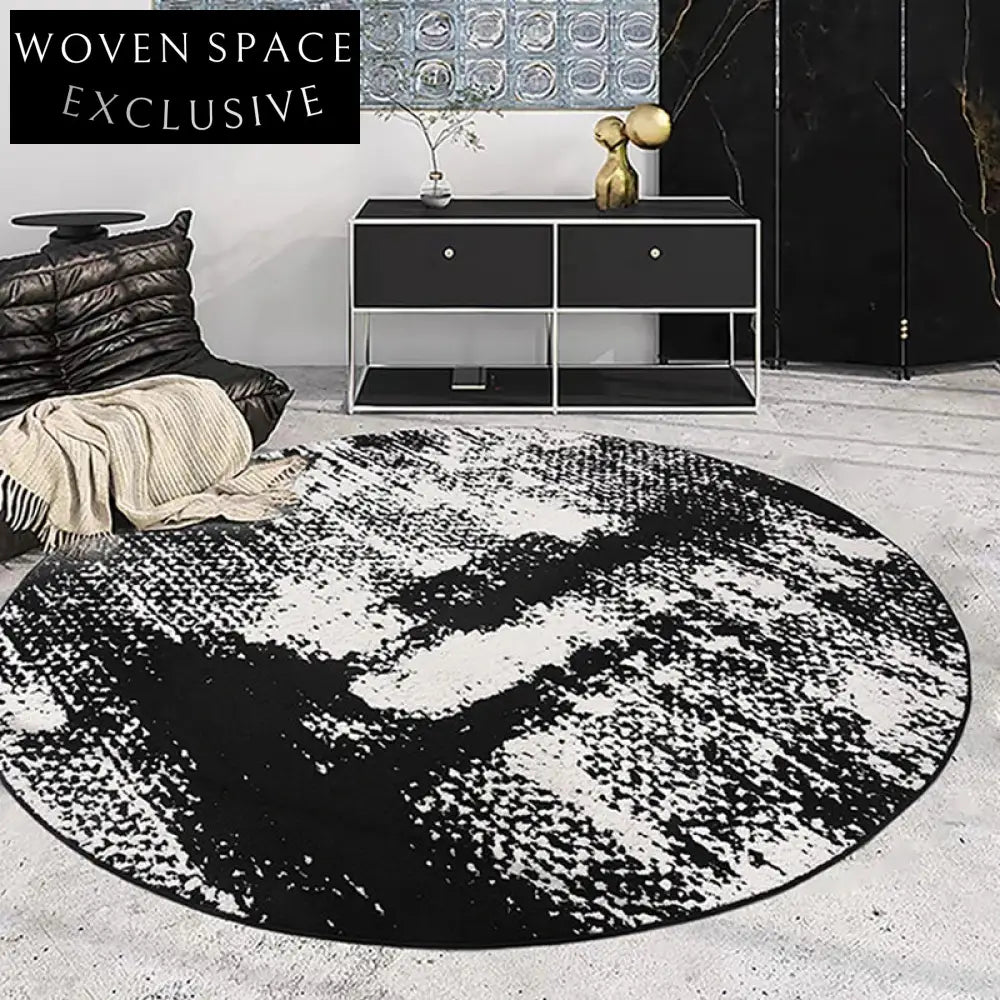 Modern Abstract Round Diatom Fiber Waterproof Stain-Resistant Living Room Carpet