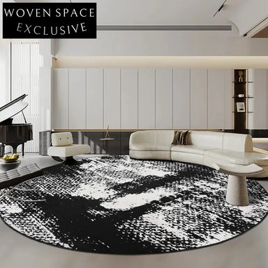 Modern Abstract Round Diatom Fiber Waterproof Stain-Resistant Living Room Carpet