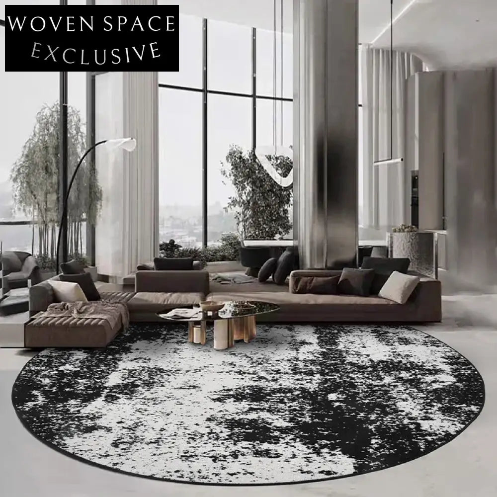 Modern Abstract Round Diatom Fiber Waterproof Stain-Resistant Living Room Carpet