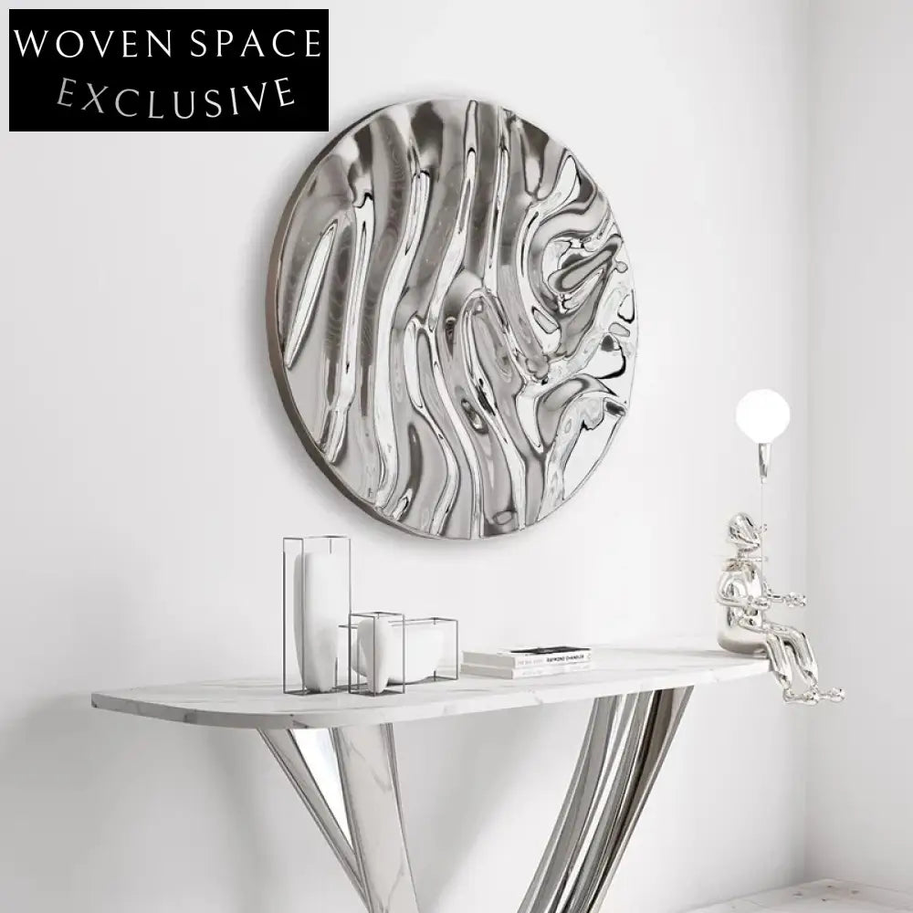 Modern Abstract Stainless Steel Wall Art Decor for Living Room Dining