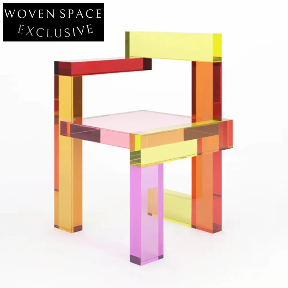 Modern Acrylic Artistic Dining Chair with Color Matching Design for Contemporary Spaces