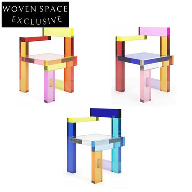 Modern Acrylic Artistic Dining Chair with Color Matching Design for Contemporary Spaces
