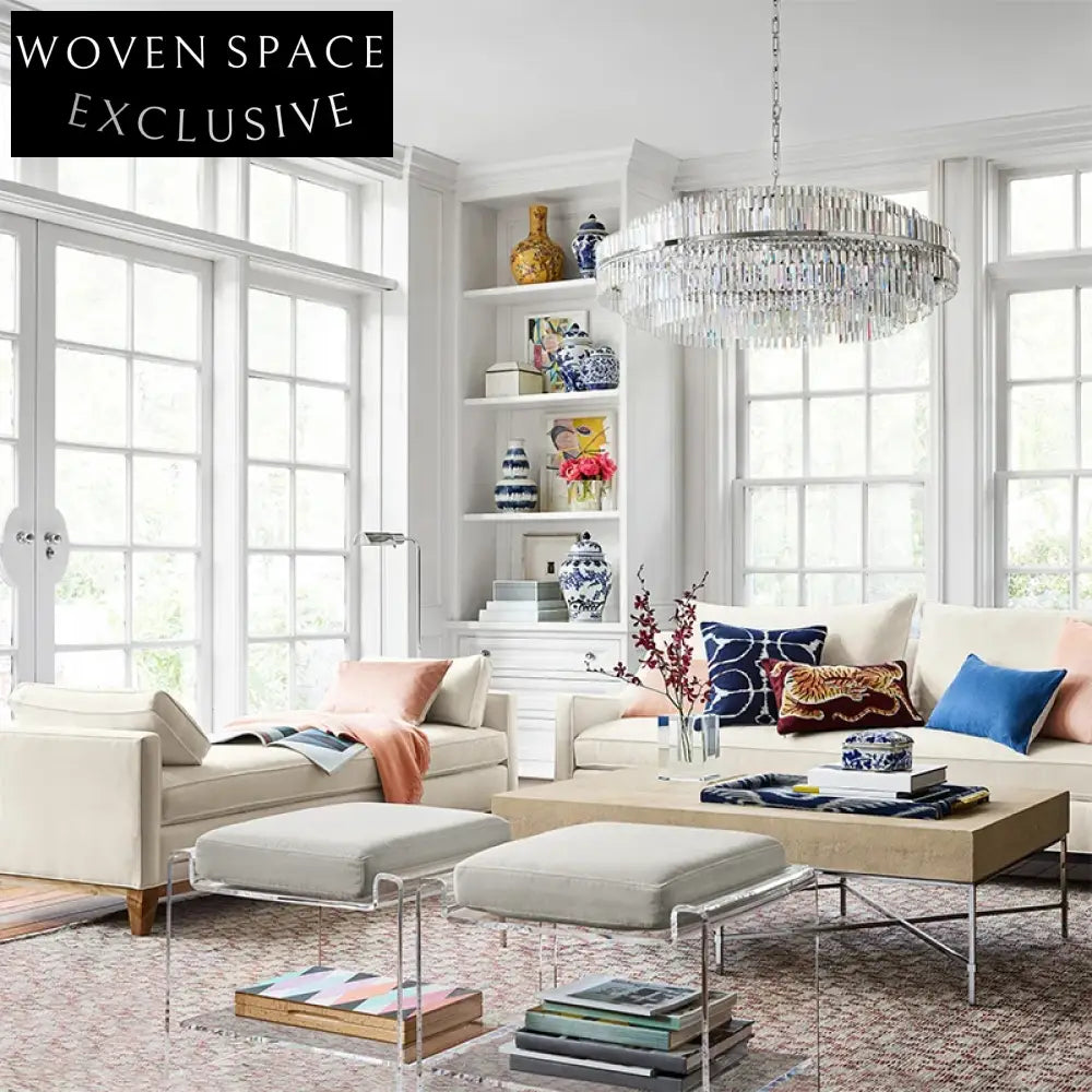 Modern Acrylic Base Fabric Seat Bench for Entryway and Dressing Room