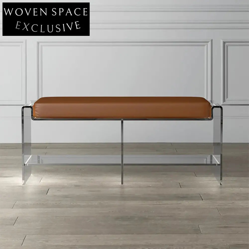 Modern Acrylic Base Fabric Seat Bench for Entryway and Dressing Room