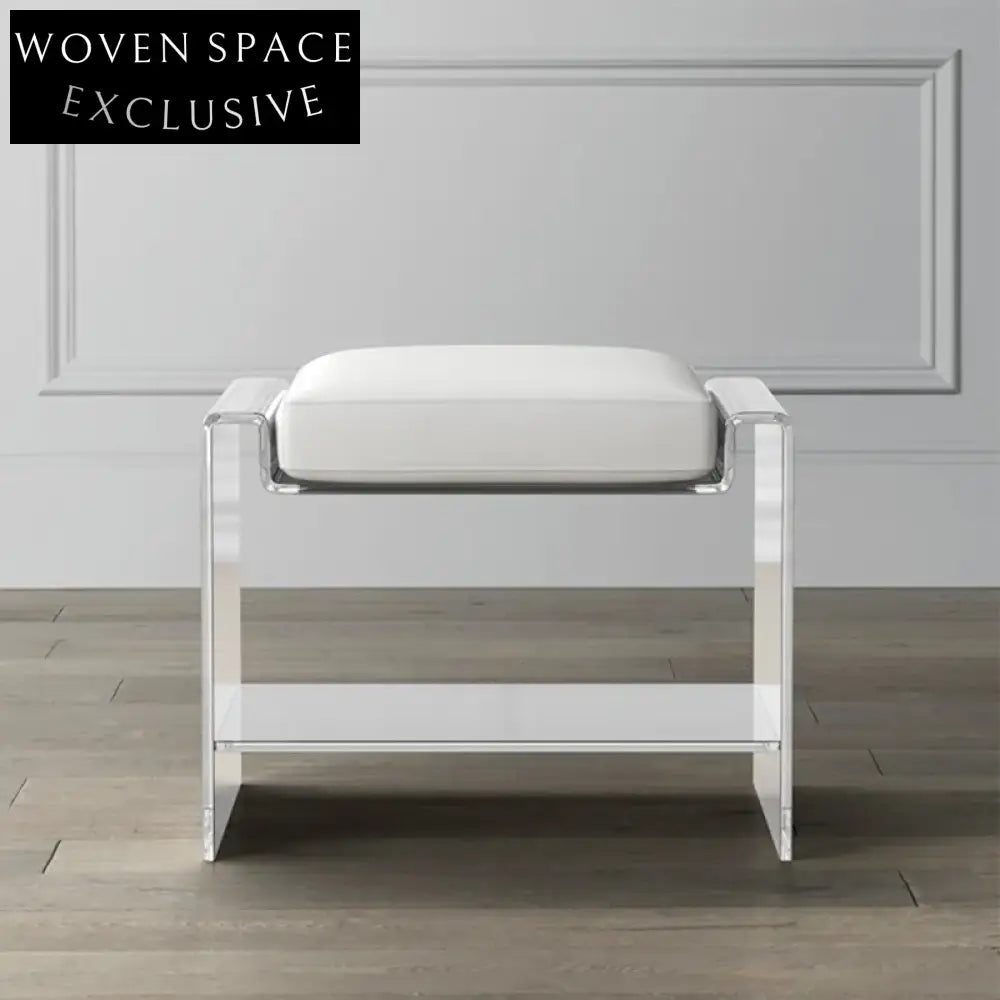 Modern Acrylic Base Fabric Seat Bench for Entryway and Dressing Room
