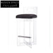 Modern Acrylic Frame Bar Stool with High-Density Sponge Cushion Backrest
