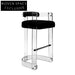 Modern Acrylic Frame Bar Stool with High-Density Sponge Cushion Backrest