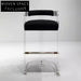 Modern Acrylic Frame Bar Stool with High-Density Sponge Cushion Backrest