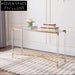 Modern Acrylic Glass Console Table with Gold Stainless Steel Base
