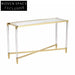 Modern Acrylic Glass Console Table with Gold Stainless Steel Base