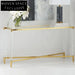 Modern Acrylic Glass Console Table with Gold Stainless Steel Base