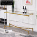 Modern Acrylic Glass Console Table with Gold Stainless Steel Base