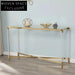 Modern Acrylic Glass Console Table with Gold Stainless Steel Base