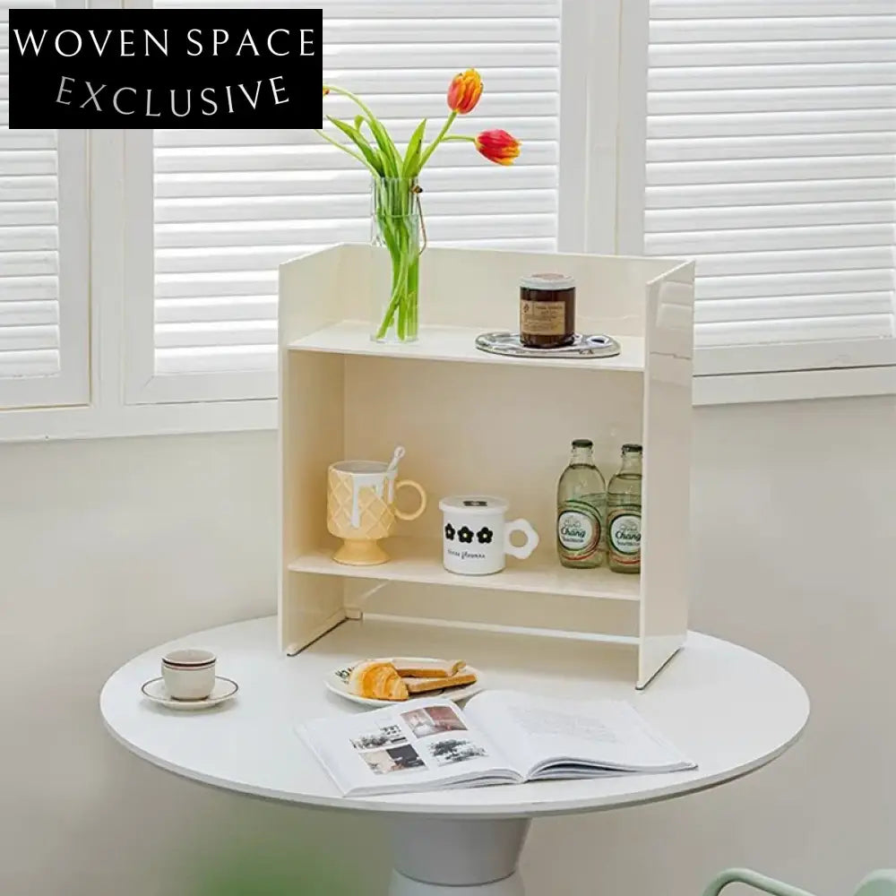Modern Acrylic Living Room Side Table, Durable Plastic Storage Rack Organizer