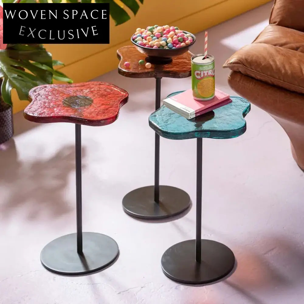 Modern Acrylic Rainbow Glass Top Coffee Table for Vibrant Home Decor