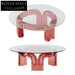 Modern Acrylic Round Transparent Red Waterpipe Design Coffee Table