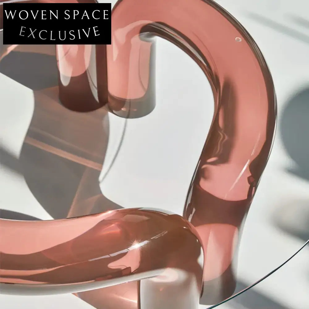 Modern Acrylic Round Transparent Red Waterpipe Design Coffee Table