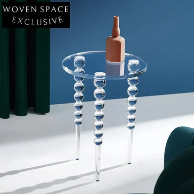 Modern Acrylic Transparent Coffee Table with Unique Raindrop Legs for Living Space