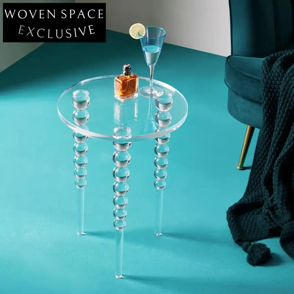 Modern Acrylic Transparent Coffee Table with Unique Raindrop Legs for Living Space