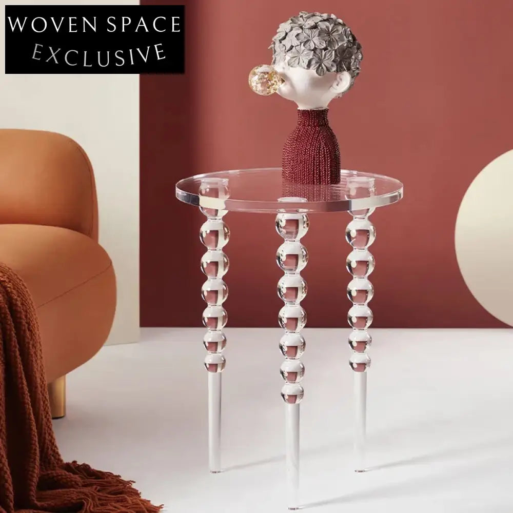 Modern Acrylic Transparent Coffee Table with Unique Raindrop Legs for Living Space