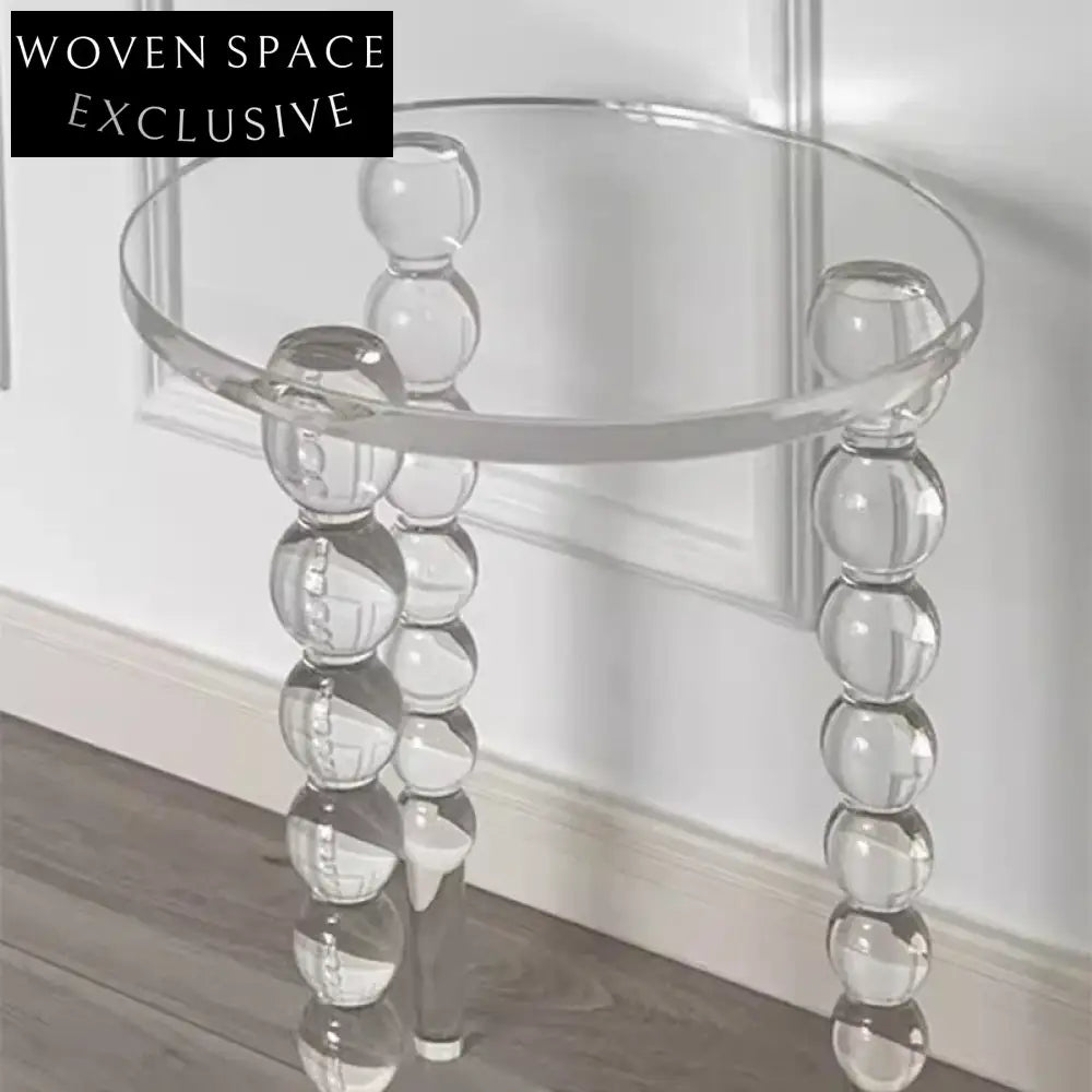 Modern Acrylic Transparent Coffee Table with Unique Raindrop Legs for Living Space