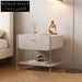 Modern Acrylic Wood Nightstand with Drawer - Minimalist Home Bedside Table