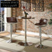 Modern Adjustable Leather Upholstered Swivel Metal Counter Height Bar Stool