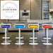 Modern Adjustable Swivel Bar Stool with Leather Seat and Metal Base
