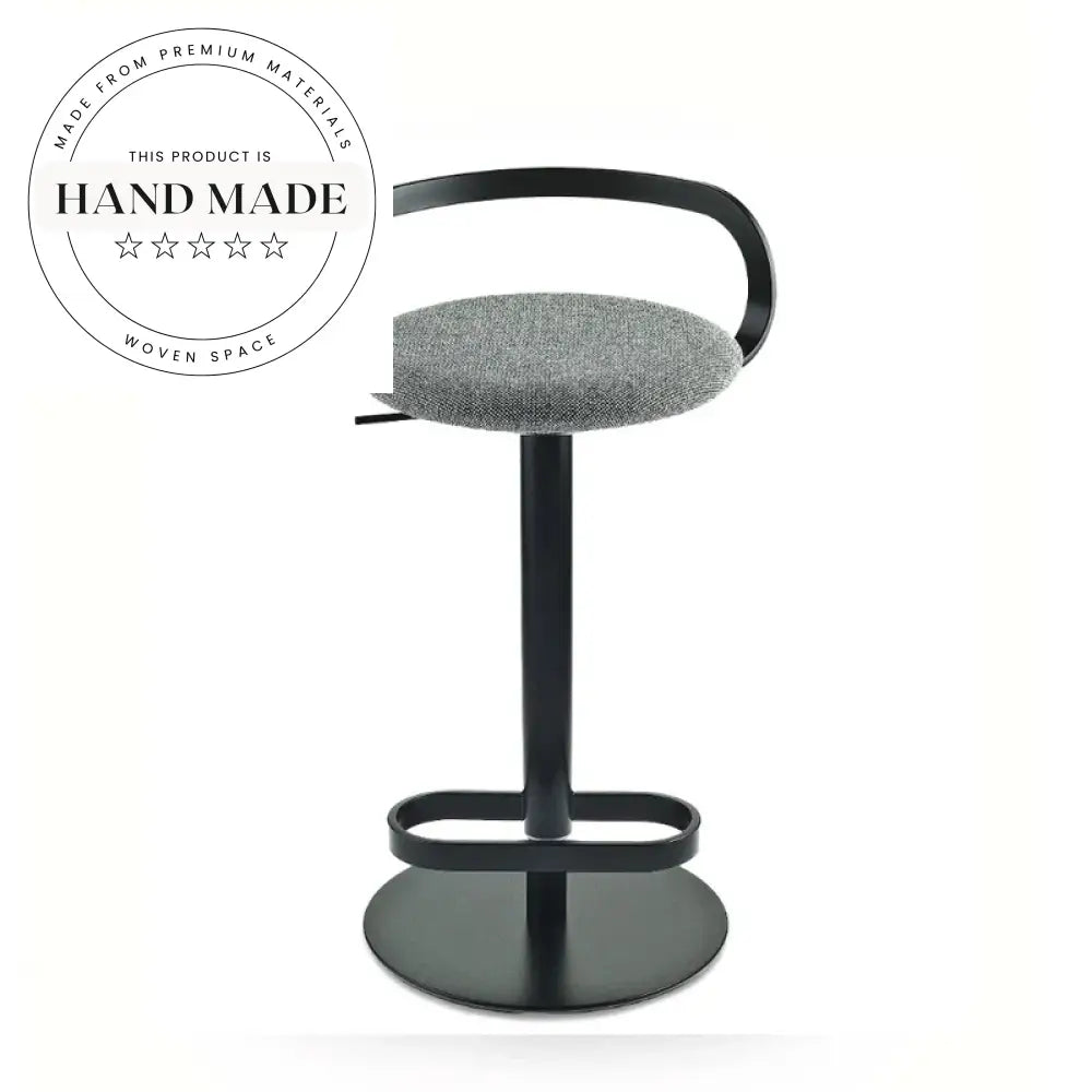 Modern Adjustable Swivel Bar Stool with Leather Seat and Metal Base