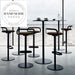 Modern Adjustable Swivel Bar Stool with Leather Seat and Metal Base