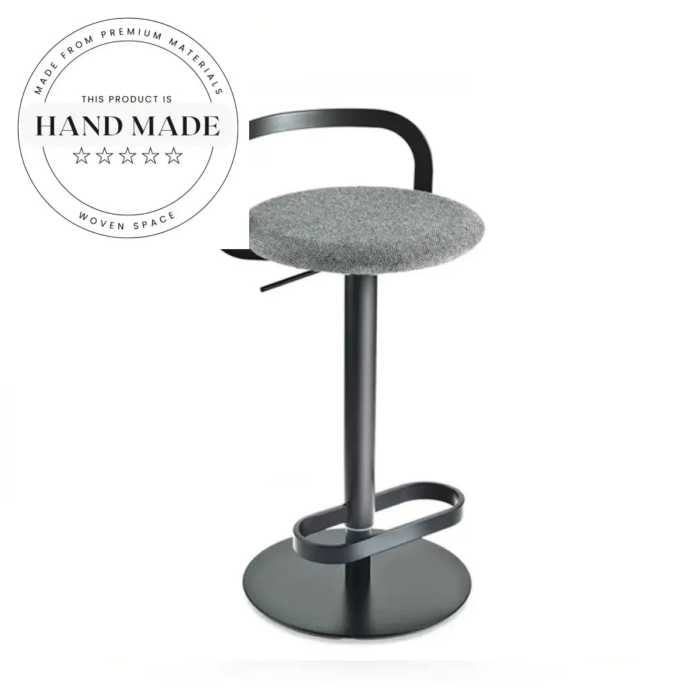 Modern Adjustable Swivel Bar Stool with Leather Seat and Metal Base