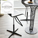 Modern Adjustable Swivel High-Back Leather Bar Stool with Steel Base