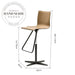 Modern Adjustable Swivel High-Back Leather Bar Stool with Steel Base
