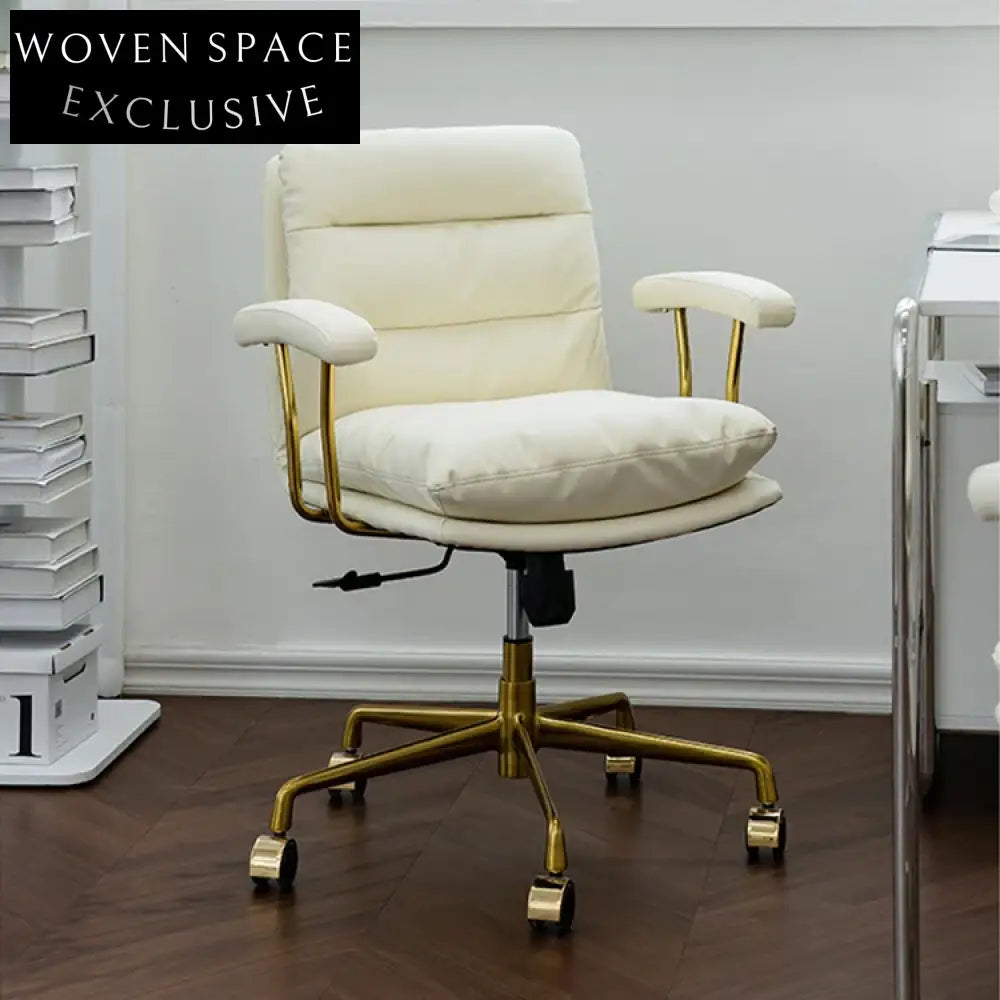 Modern Adjustable Swivel Leather Office Chair with Wheels for Home Study
