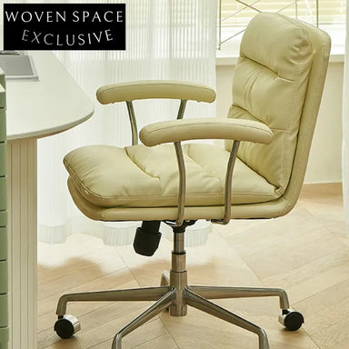 Modern Adjustable Swivel Leather Office Chair with Wheels for Home Study