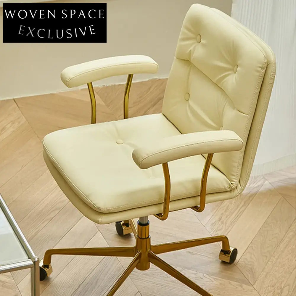 Modern Adjustable Swivel Leather Office Chair with Wheels for Home Study