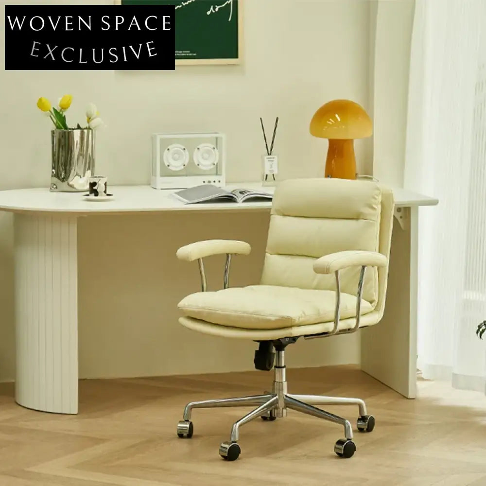 Modern Adjustable Swivel Leather Office Chair with Wheels for Home Study