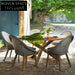 Modern All-Weather Teak Woven Rope Outdoor Patio Bistro Dining Chair