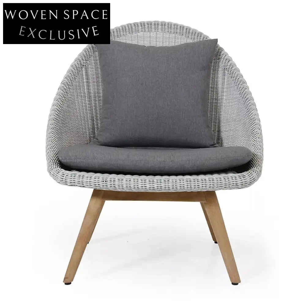 Modern All-Weather Teak Woven Rope Outdoor Patio Bistro Dining Chair