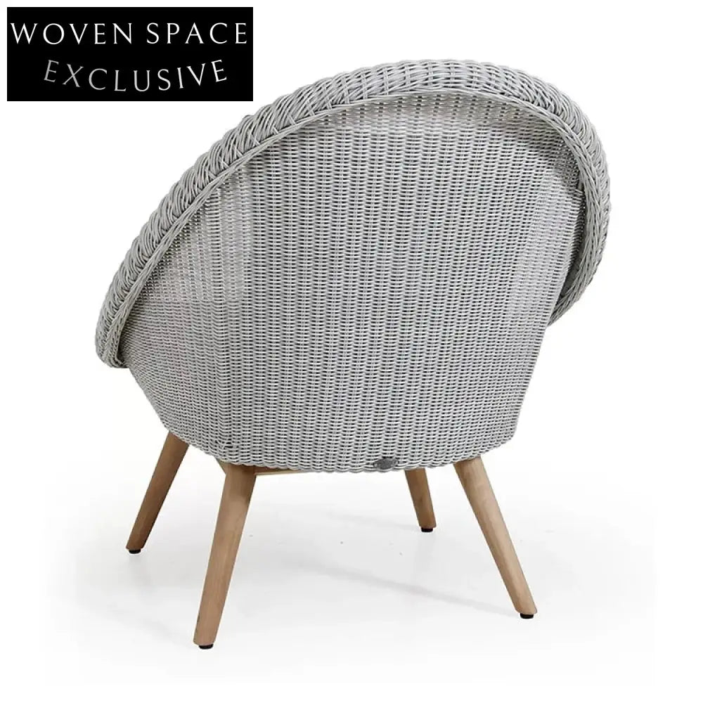 Modern All-Weather Teak Woven Rope Outdoor Patio Bistro Dining Chair