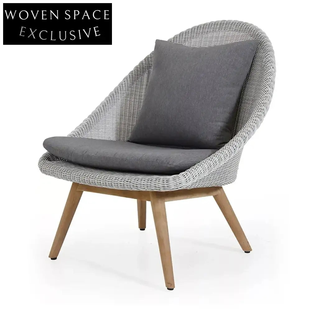 Modern All-Weather Teak Woven Rope Outdoor Patio Bistro Dining Chair