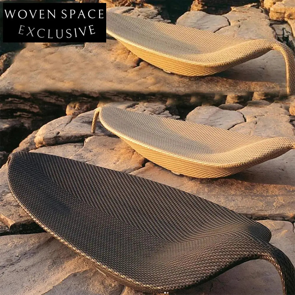 Modern Aluminum Leaf Shape Outdoor Sun Lounger Pool Weaving Rattan Lounge Chair