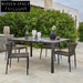 Modern Aluminum Outdoor Dining Chair, Hand-Woven Rope Stackable Patio Furniture