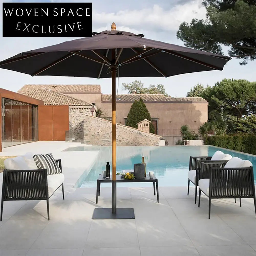 Modern Aluminum Outdoor Dining Chair, Hand-Woven Rope Stackable Patio Furniture