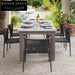 Modern Aluminum Outdoor Dining Chair, Hand-Woven Rope Stackable Patio Furniture
