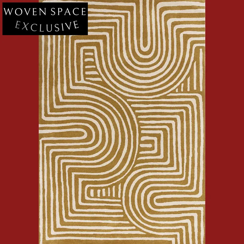 Modern American Style Artistic Handmade Polyester Geometric Living Room Area Rug