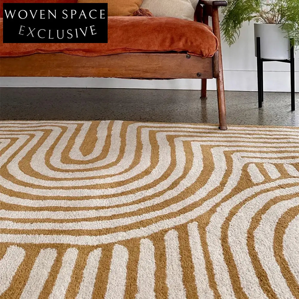 Modern American Style Artistic Handmade Polyester Geometric Living Room Area Rug