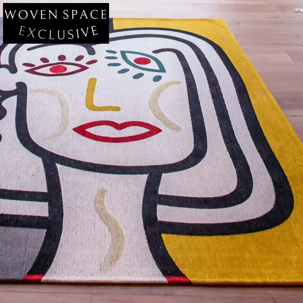 Modern American Style Artistic Polyester Area Rug for Custom Living Room Decor