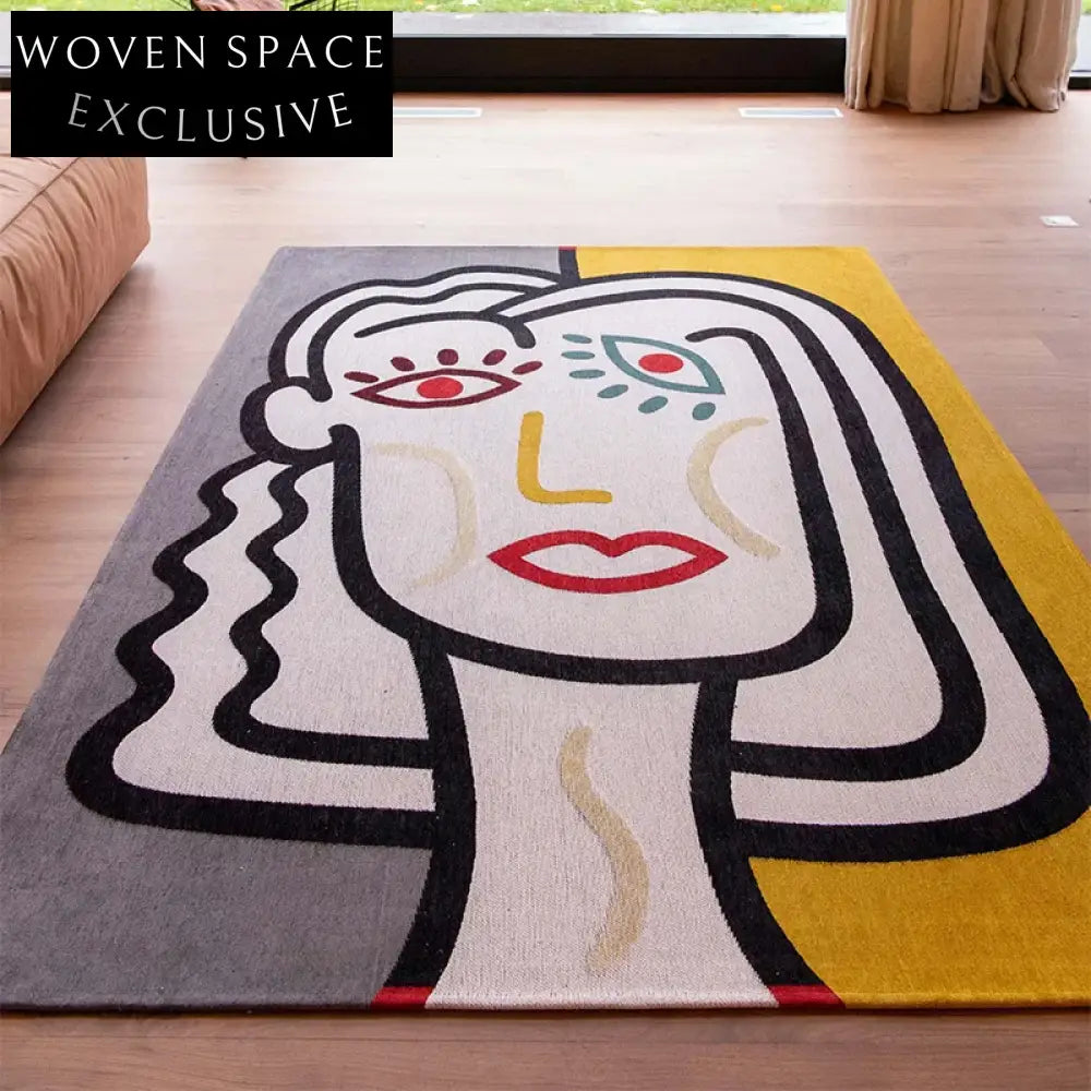 Modern American Style Artistic Polyester Area Rug for Custom Living Room Decor